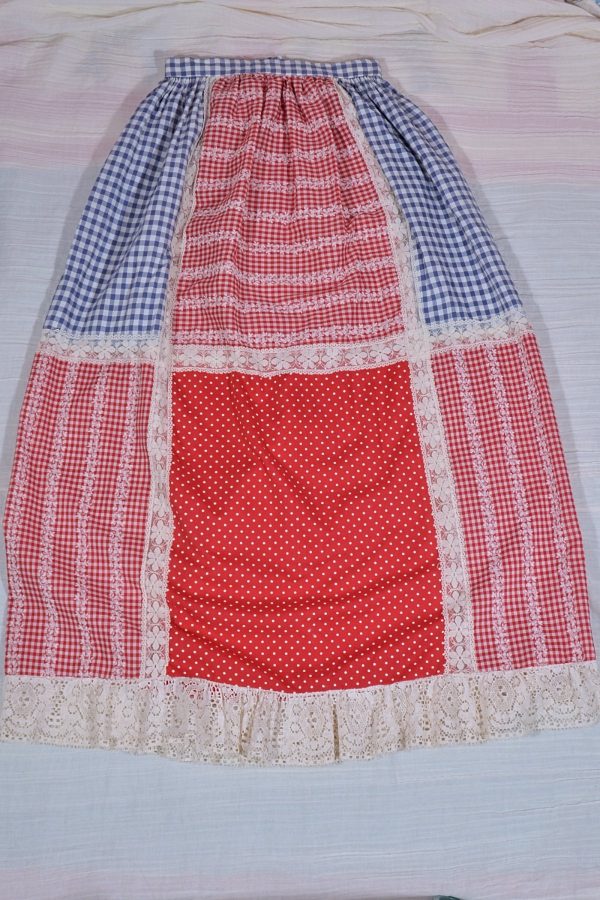 Vintage 60s Gingham Patchwork Cottagecore Country Skirt XS Online