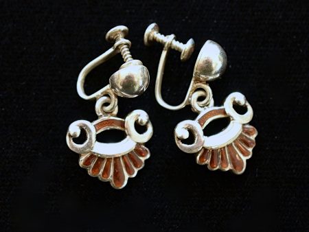 Vintage Margot De Taxco Sterling Enamel Earrings #5665 Online