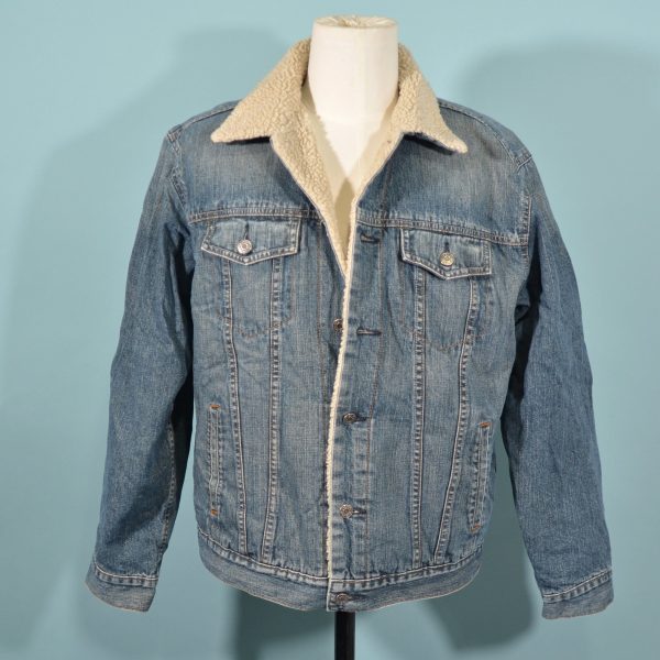 Vintage GAP Denim Sherpa Trucker Jacket Discount