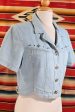 Vintage 80s Denim Top, Studded Western Style Cropped Top S Sale