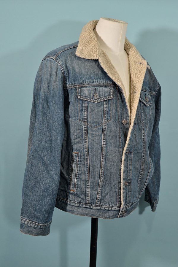 Vintage GAP Denim Sherpa Trucker Jacket Discount