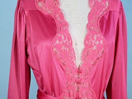 Vintage 70s 80s Lily of France Nylon Robe Dressing Gown M Online Sale