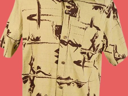 Vintage 60s Surfer Girls Hawaiian Aloha Shirt, Silhouette Endless Summer by BJ s Fashion L Discount