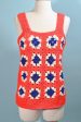 Vintage 70s Granny Square Crochet Top, Americana Cottagecore Handmade OOAK Vest For Cheap