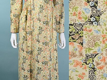 Vintage 60s 70s Floral Empire Waist Maxi Dress by Gillian O Malley S Online Hot Sale