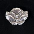 Vintage Early Georg Jensen Sterling Silver Flower Leaf Brooch Pin, Hallmarked 6.6 Grams For Sale