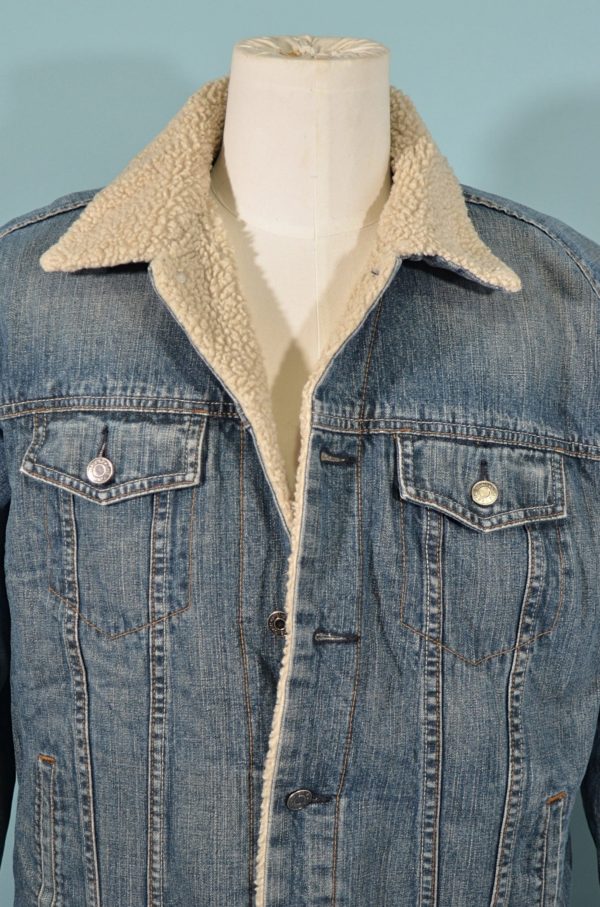 Vintage GAP Denim Sherpa Trucker Jacket Discount