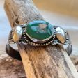 Vintage Fred Harvey Style, Sterling Silver Turquoise Navajo Native American Bracelet 25.4 Grams For Discount