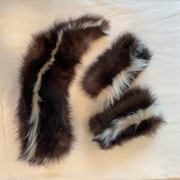 SOLD Vintage Fur Collar Collar and Cuff Set, Replacement or Costume Prop Study, 3 Piece Set For Discount