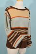 Vintage 60s 70s Acrylic Striped Pullover Sweater, Vegan S For Cheap