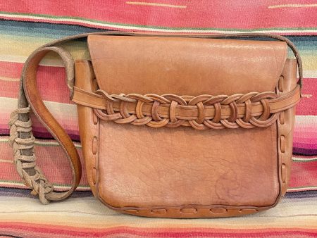 Vintage 60s Handmade Leather Shoulder Bag Cheap