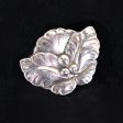 Vintage Early Georg Jensen Sterling Silver Flower Leaf Brooch Pin, Hallmarked 6.6 Grams For Sale