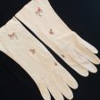 SOLD Vintage Embroidered White Kid Leather Gloves, SZ 7 For Discount