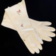 SOLD Vintage Embroidered White Kid Leather Gloves, SZ 7 For Discount