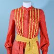 Vintage 60s Prairie Dress, Cottagecore Red Yellow Calico Print, Fern Violette SZ S Discount