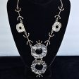 Vintage Sterling Silver Studio Modernist Abstract Brutalist Necklace, w Black Stones, For Discount