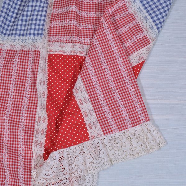 Vintage 60s Gingham Patchwork Cottagecore Country Skirt XS Online