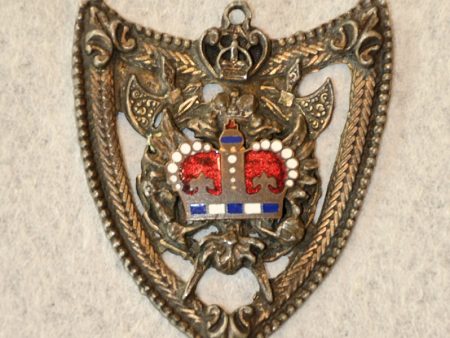 Vintage Shield Heraldic Crown Pendant, Medieval Style Supply