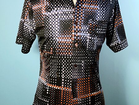 Vintage 70s POP Art Polka Dot Disco Shirt, Slim Fit Online now