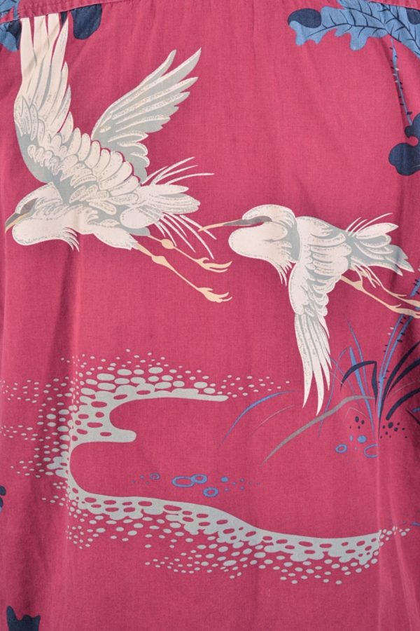 Union Bay Vintage Camp Shirt, Flying Cranes Asian Aloha Shirt M For Cheap