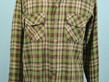 Vintage 60s Towncraft Mens Wool Tartan Plaid Board Shirt, JC Penny M For Cheap